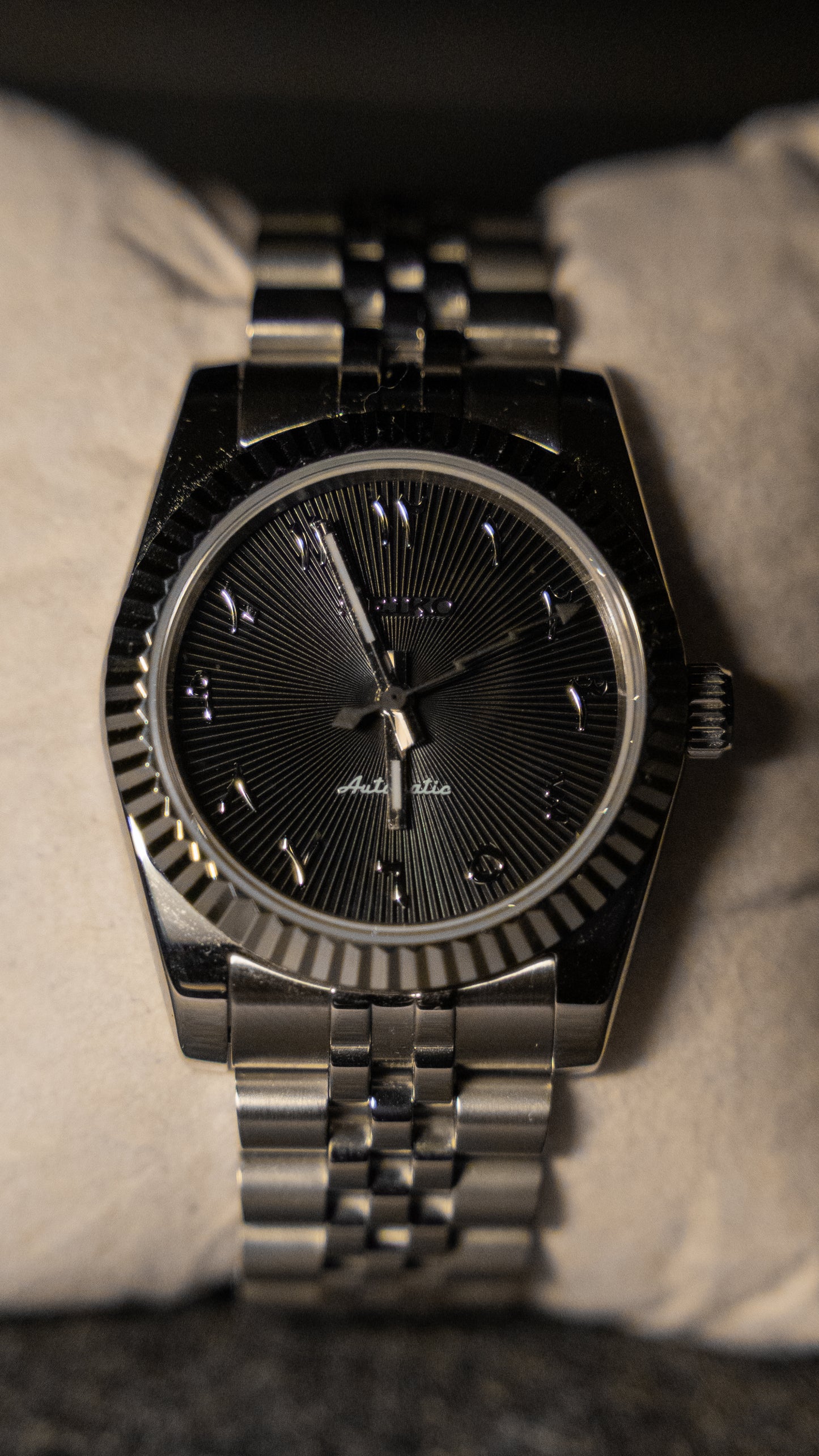 Seiko Mod textured black dial