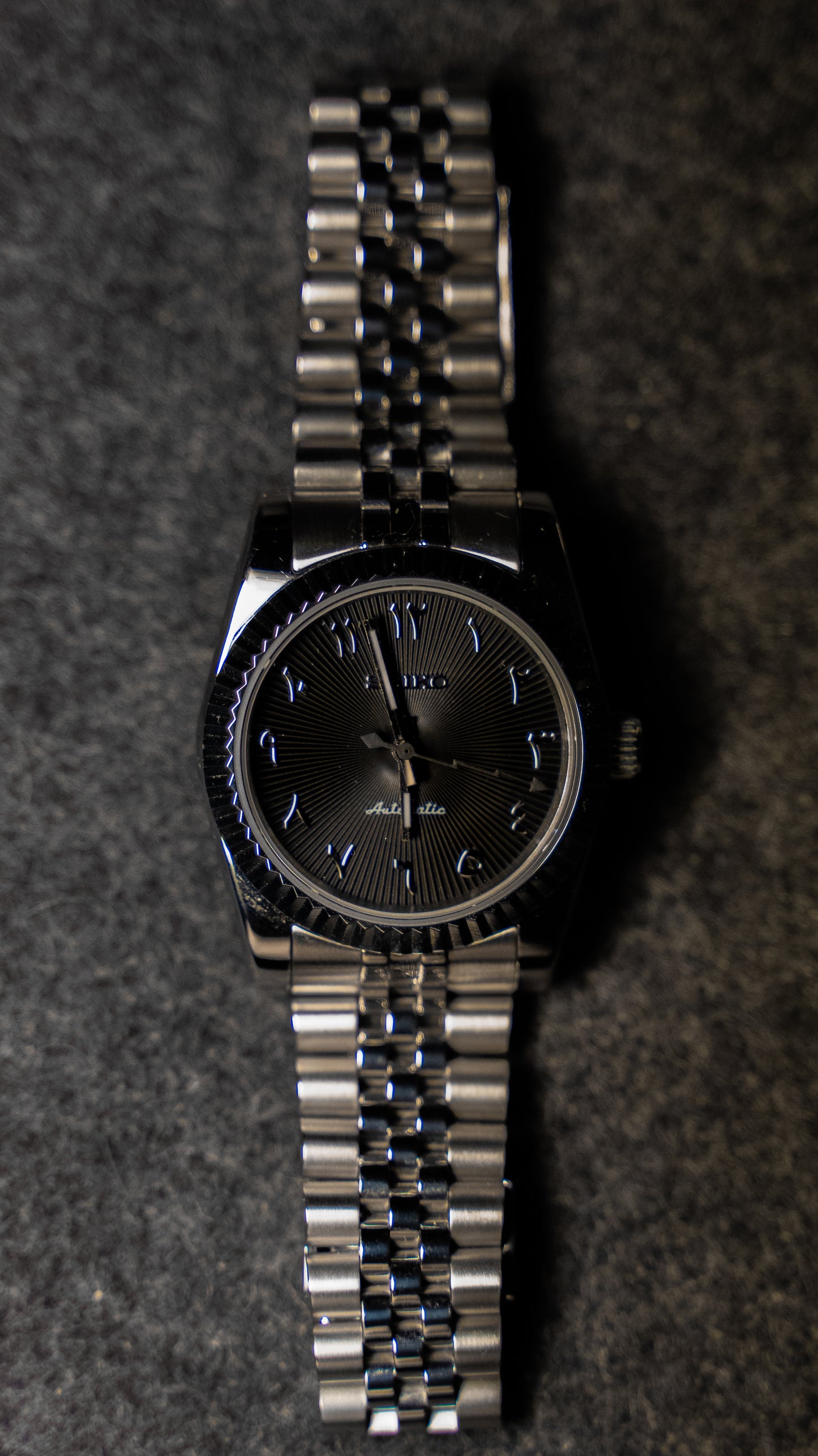 Seiko Mod textured black dial