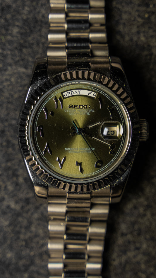 Seiko mod day-date olive dial 39mm