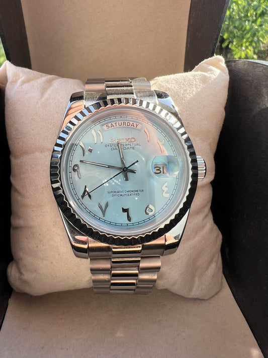 Seiko mod day-date tiffany blue dial 39mm